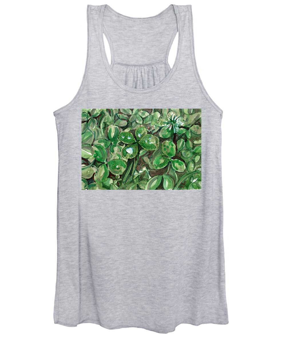 Clover Women's Tank Top featuring the painting Clover field by George Cret