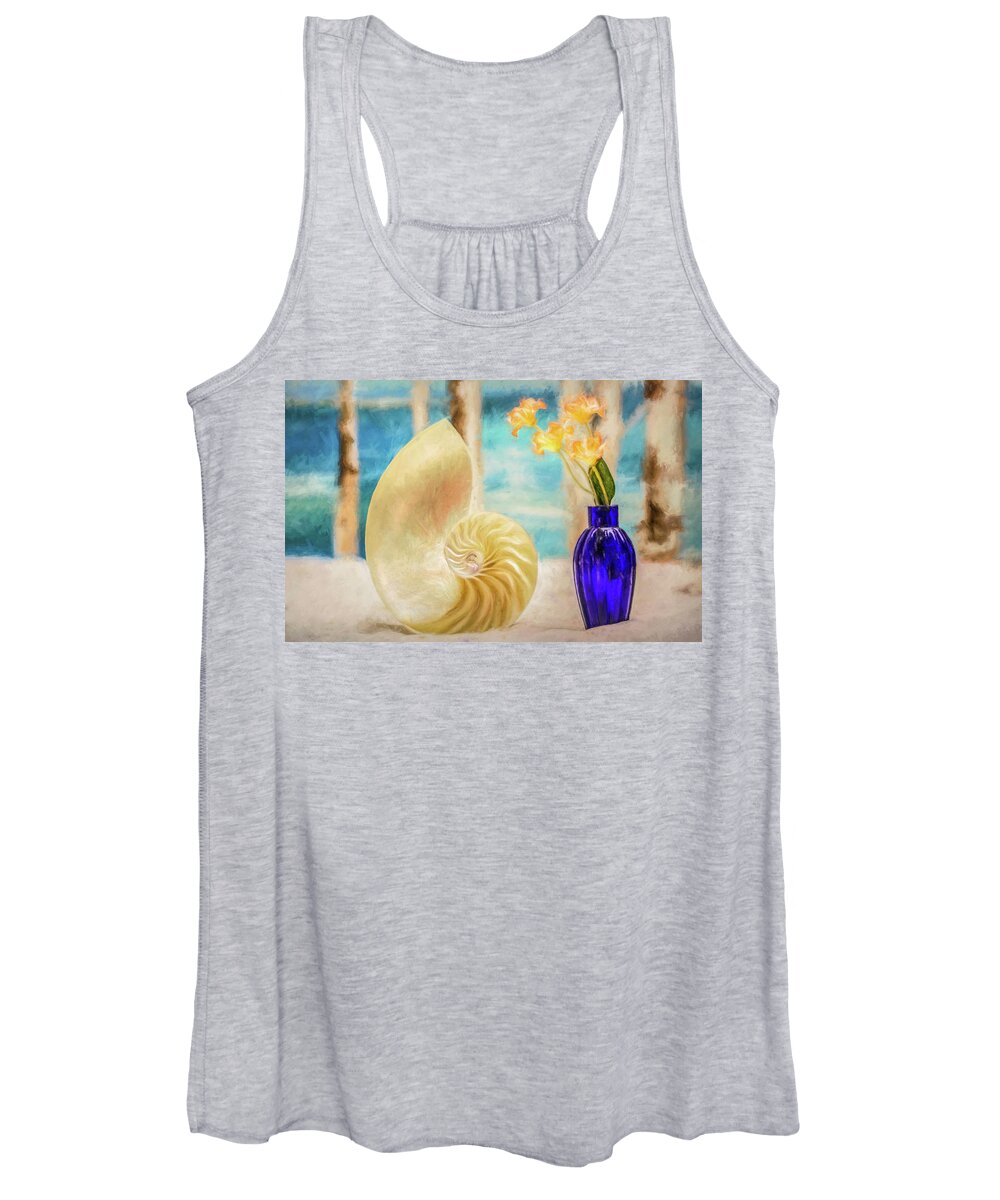 Sea Shells Nautilus Women's Tank Top featuring the photograph Cobalt Blue Oasis by Kevin Lane