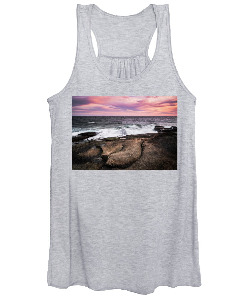 Halibut Point State Park Women's Tank Top featuring the photograph Color of Dawn, Halibut Pt. by Michael Hubley