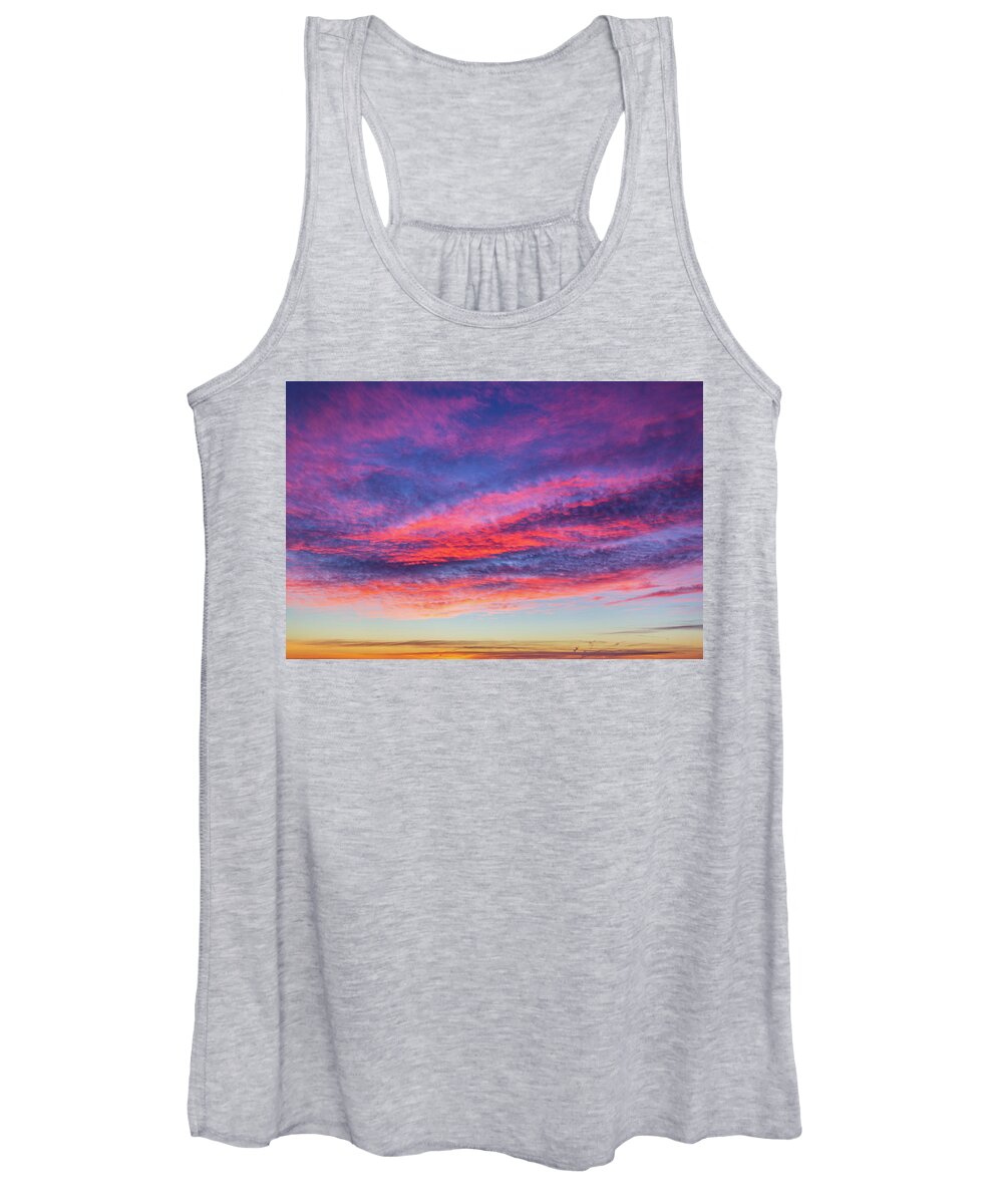 Sunset Women's Tank Top featuring the photograph Colorful cloudscape at sunset by Fabiano Di Paolo