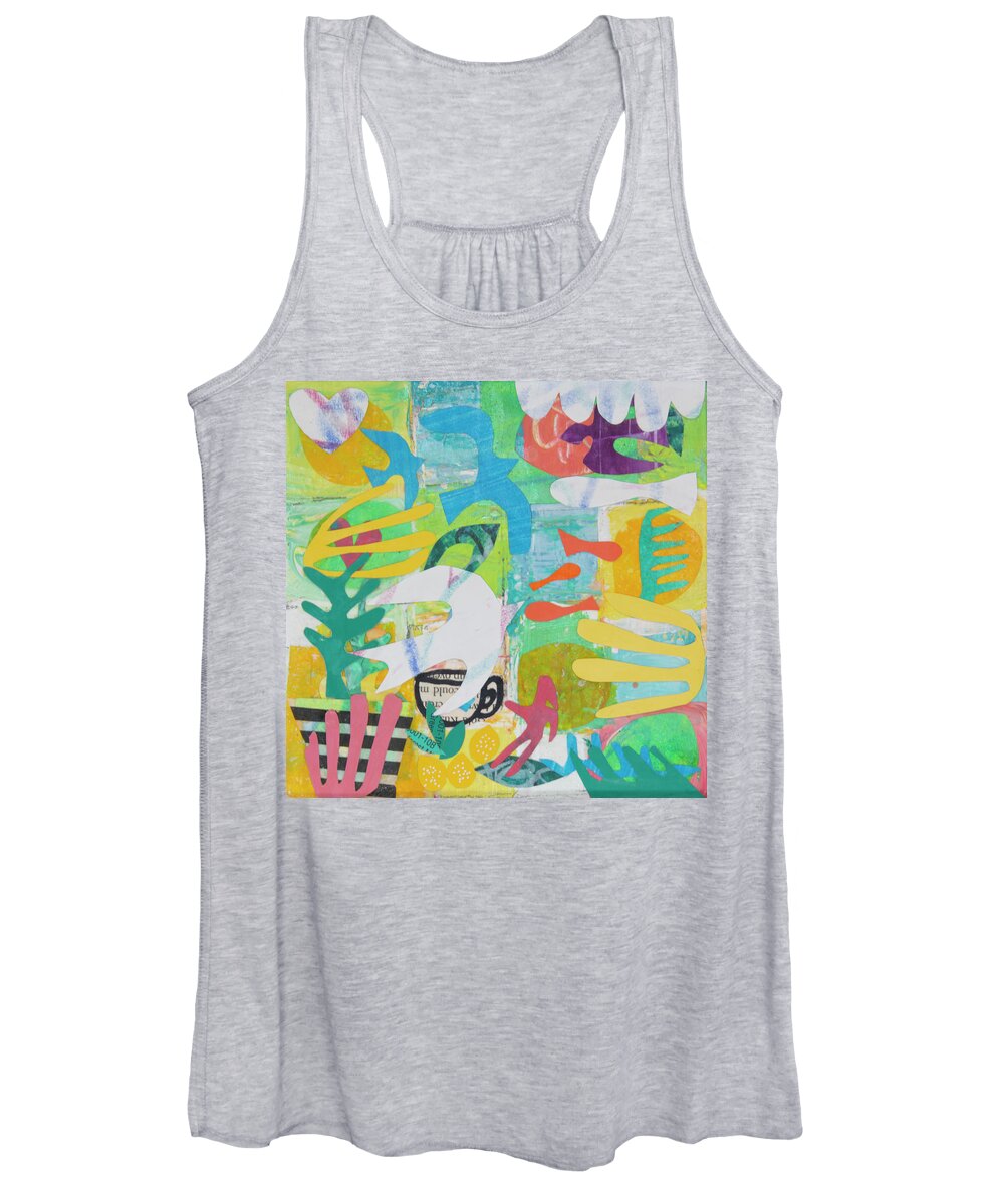 Mixed Media Women's Tank Top featuring the mixed media Colorful Day by Julia Malakoff