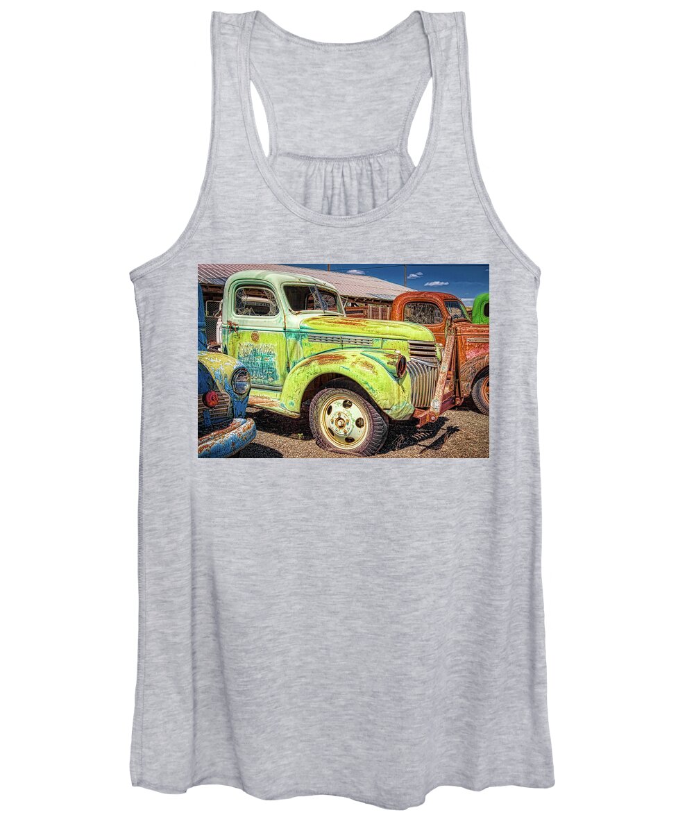 Classic Women's Tank Top featuring the photograph Colorful rusty trucks by Tatiana Travelways