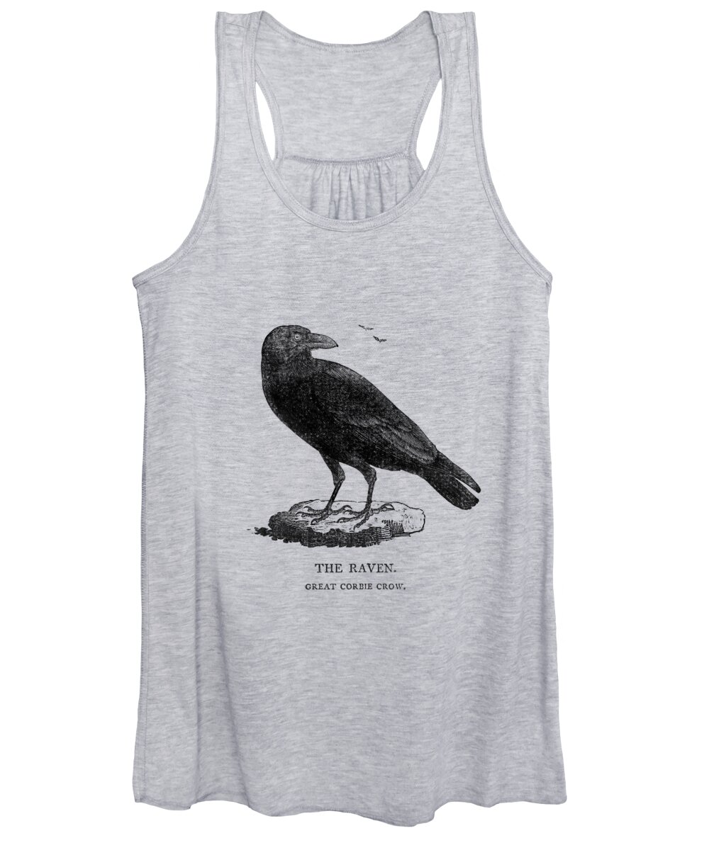 Raven Women's Tank Top featuring the digital art Common Raven by Madame Memento