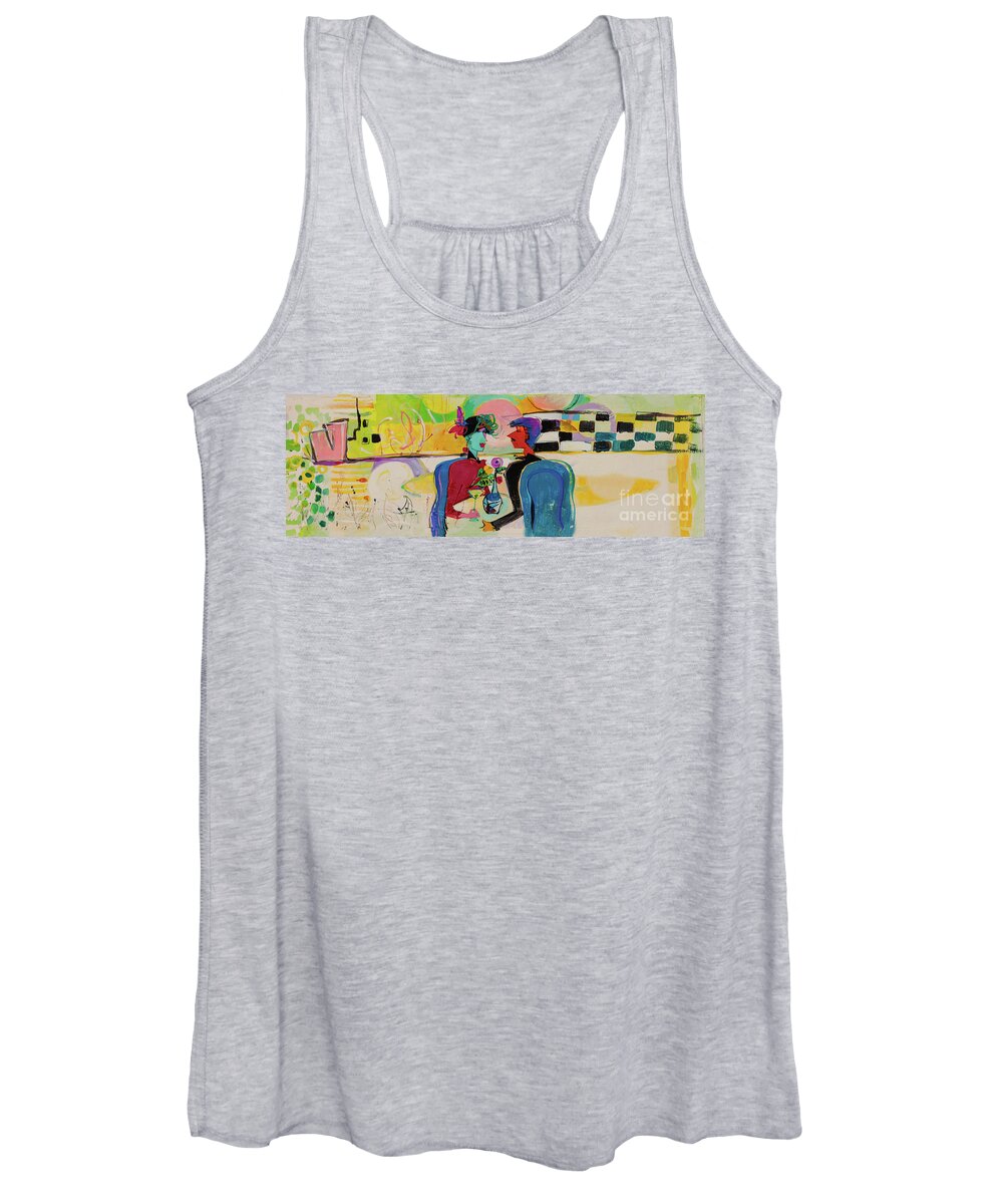 Conversation Women's Tank Top featuring the painting Conversation by Cherie Salerno