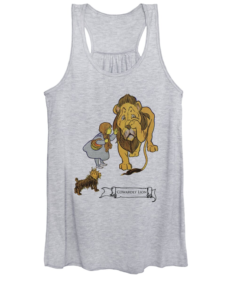 The Wizard Of Oz Women's Tank Top featuring the digital art Cowardly Lion of Oz by Madame Memento
