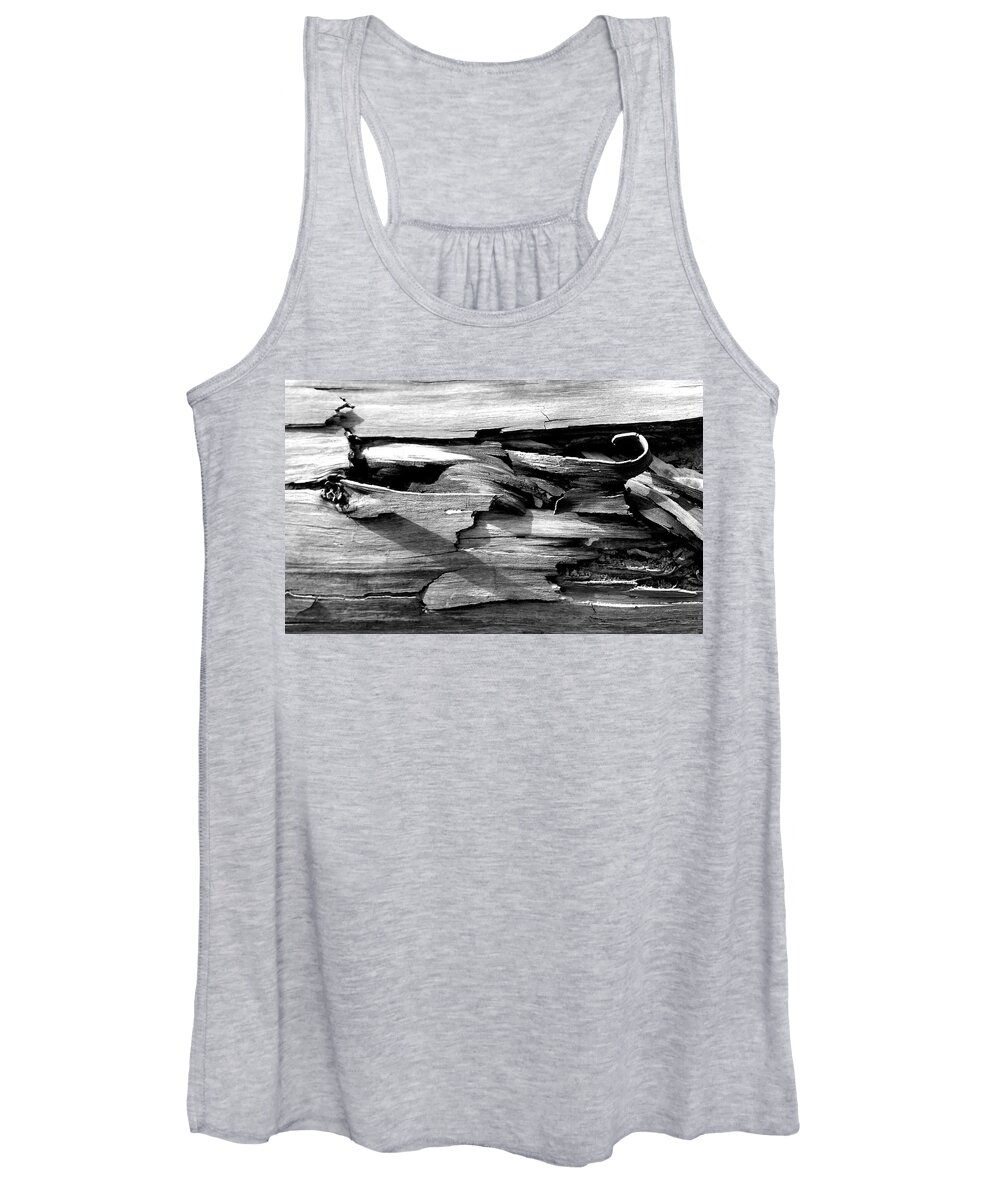 Wood Women's Tank Top featuring the photograph Cracked BC by Jim Whitley