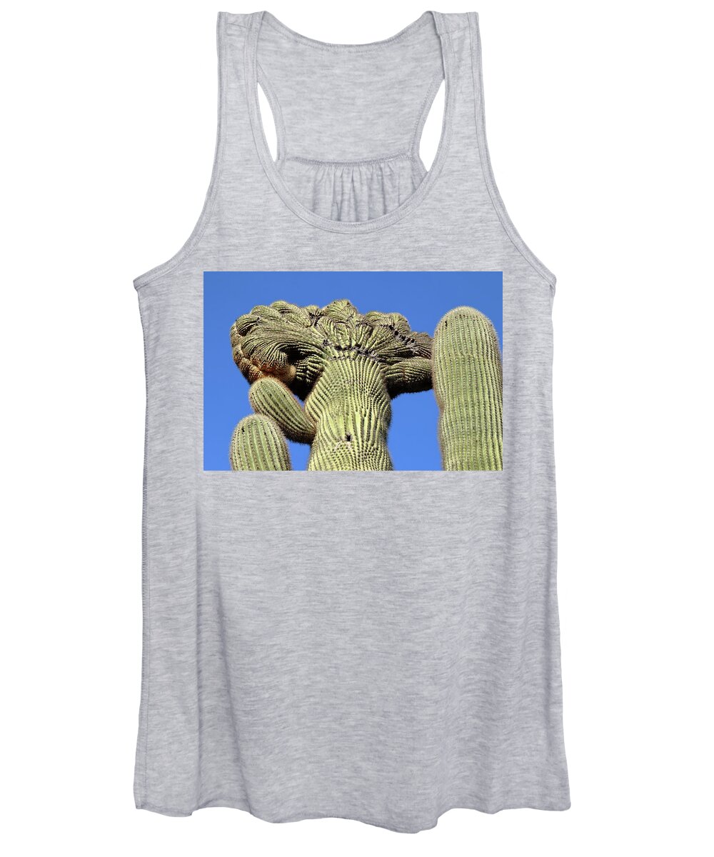 Cactus Women's Tank Top featuring the photograph Crested Saguaro at Organ Pipe Cactus National Monument by Steve Wolfe