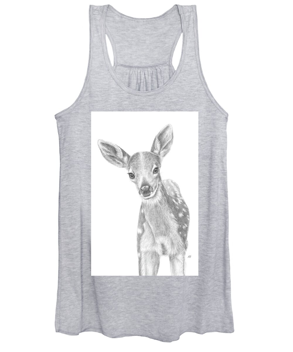 Fawn Women's Tank Top featuring the painting Curious Fawn by Monica Burnette
