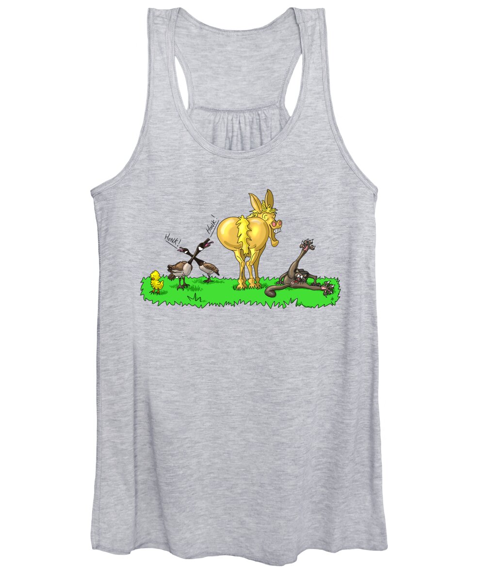 Haha Very Punny Women's Tank Top featuring the digital art Cute Chick With Big Honkers, A Nice Ass, And A Well-Groomed Pussy by David Burgess