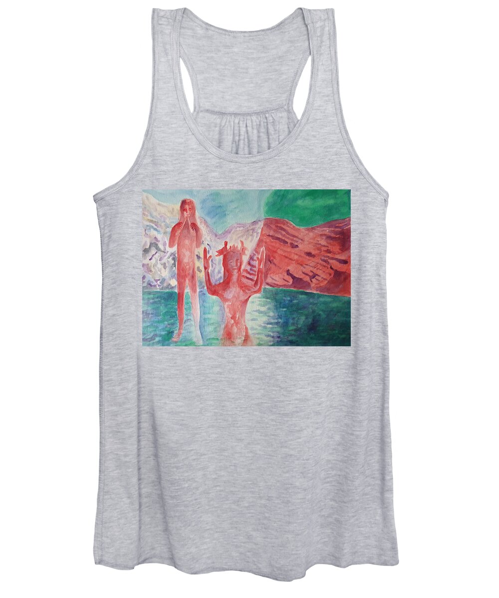 Sculpture Women's Tank Top featuring the painting Cycladic Tune by Enrico Garff
