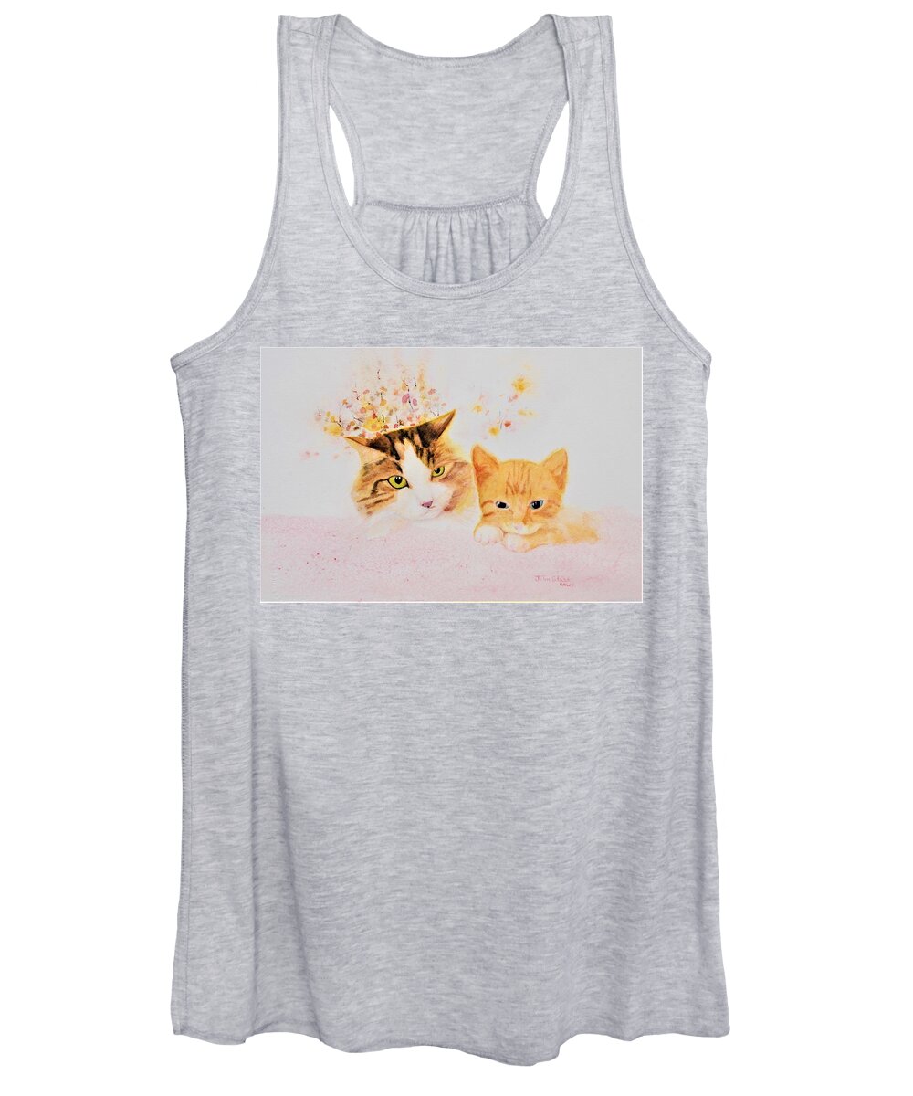 Two Cats Women's Tank Top featuring the painting Da Cats by John Glass