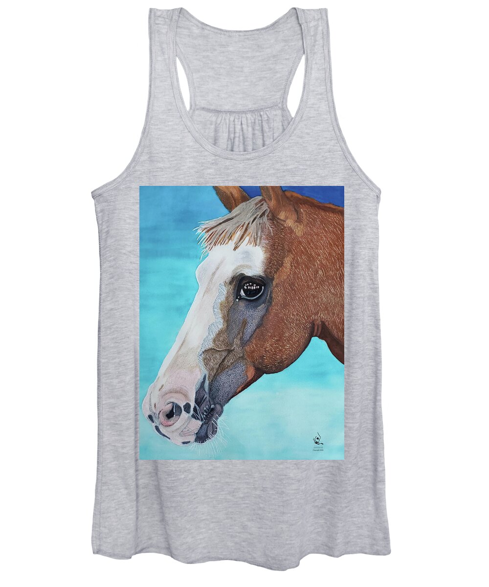 Quarter Horse Women's Tank Top featuring the painting Daisy by Equus Artisan