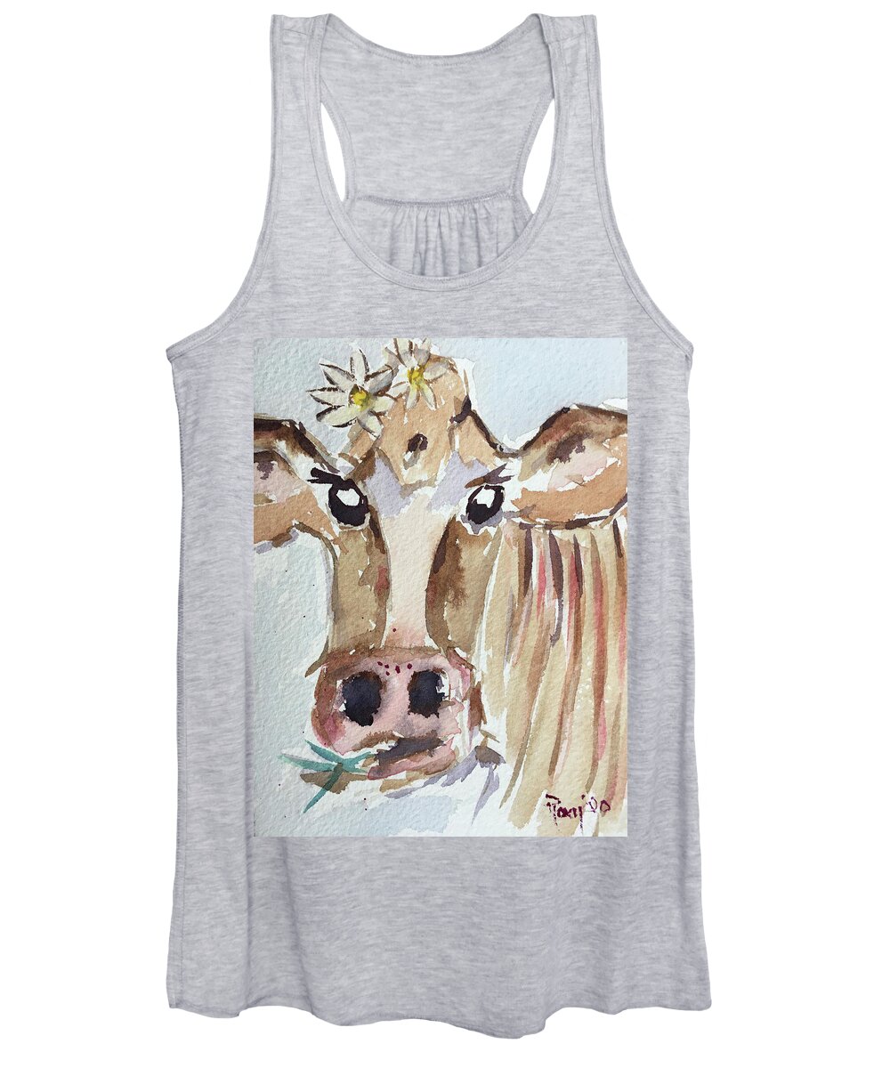 Cow Women's Tank Top featuring the painting Daisy Mae by Roxy Rich