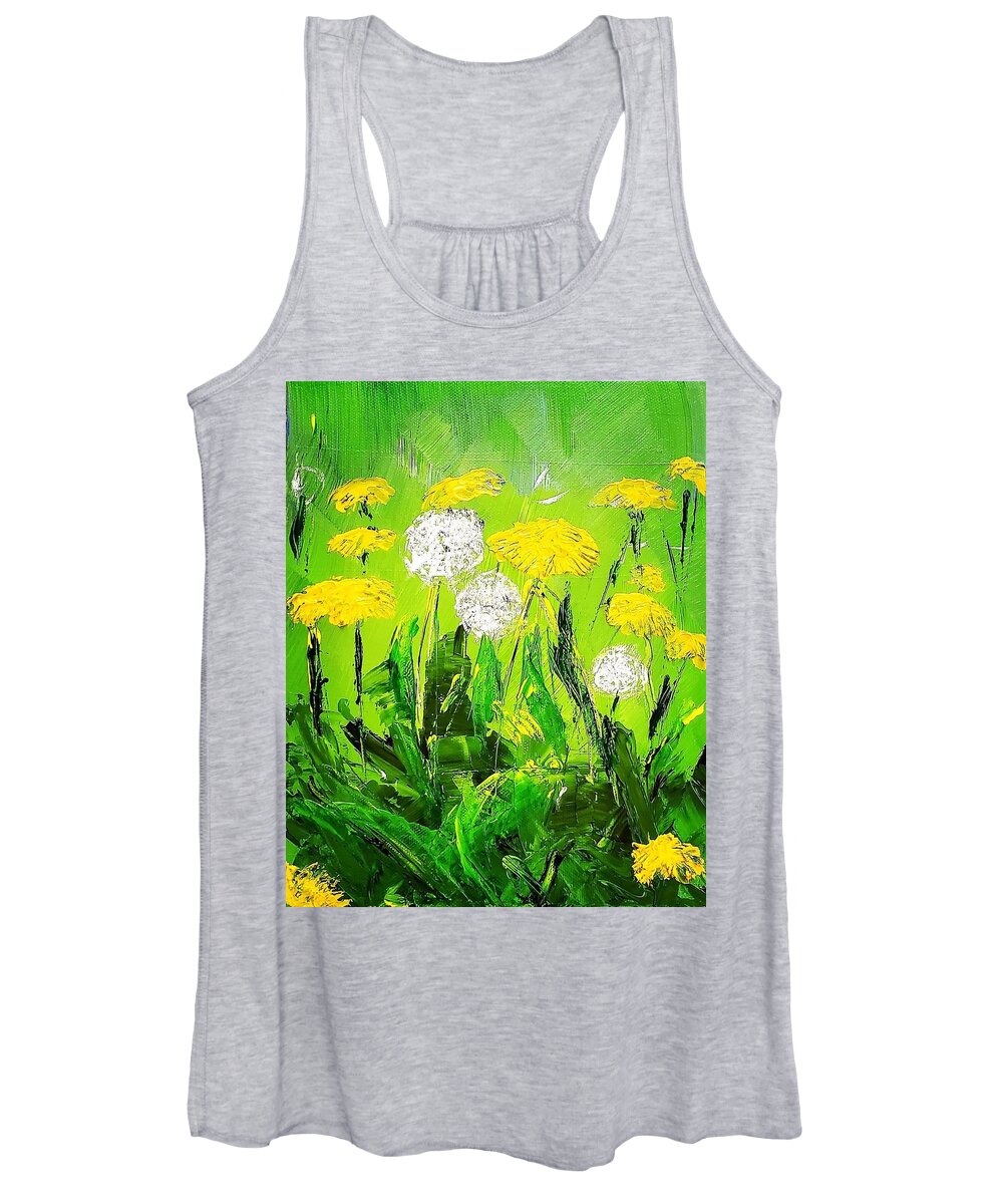  Women's Tank Top featuring the painting Dandelions by Amy Kuenzie