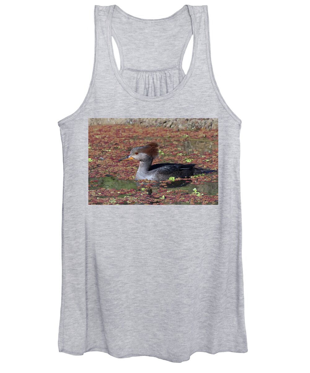 Common Merganser Women's Tank Top featuring the photograph Darling Common Merganser Female Duck by Kathleen Bishop