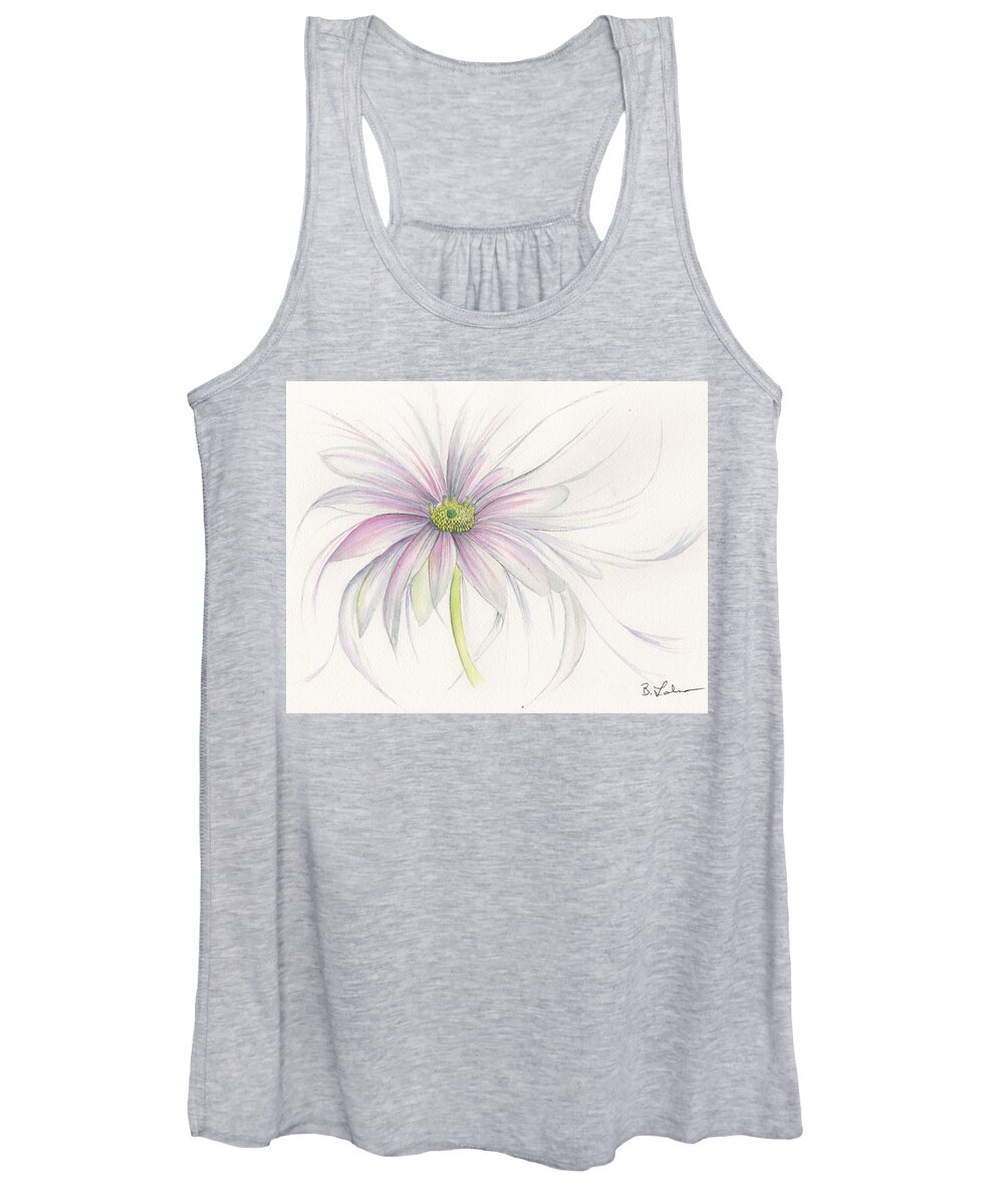 Watercolor Women's Tank Top featuring the painting Diaphonous Daisy by Bob Labno