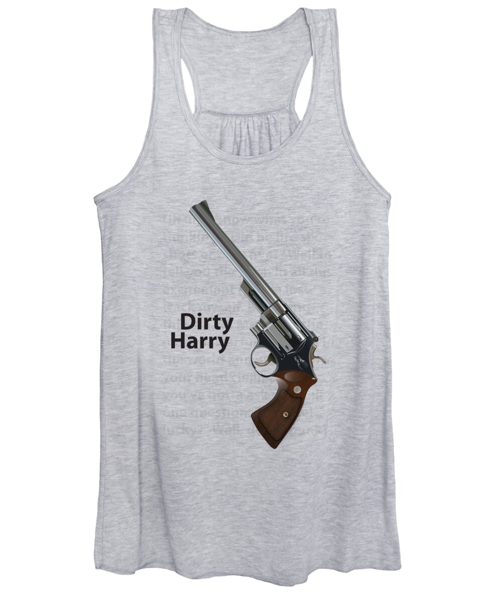 Dirty Harry Women's Tank Top featuring the digital art Dirty Harry - Alternative Movie Poster by Movie Poster Boy