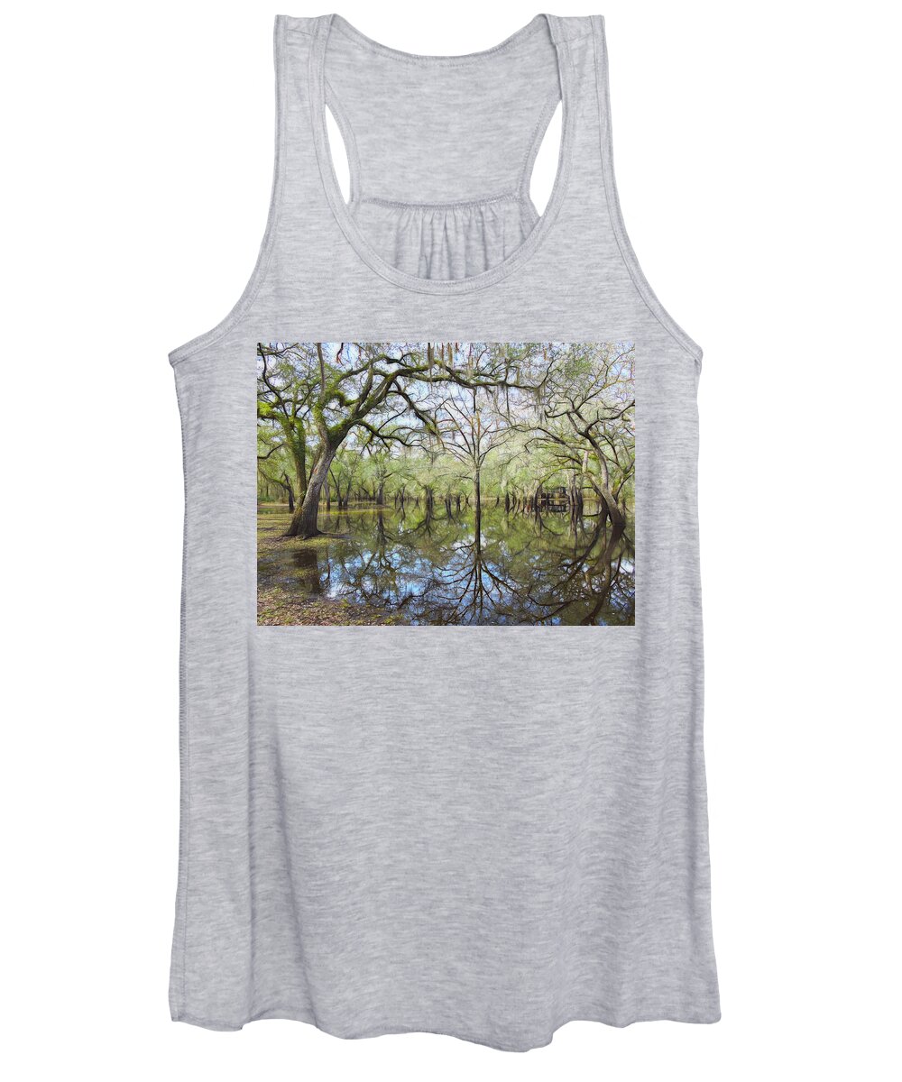 Otter Springs Women's Tank Top featuring the photograph Down in the Boondocks by Susan Hope Finley
