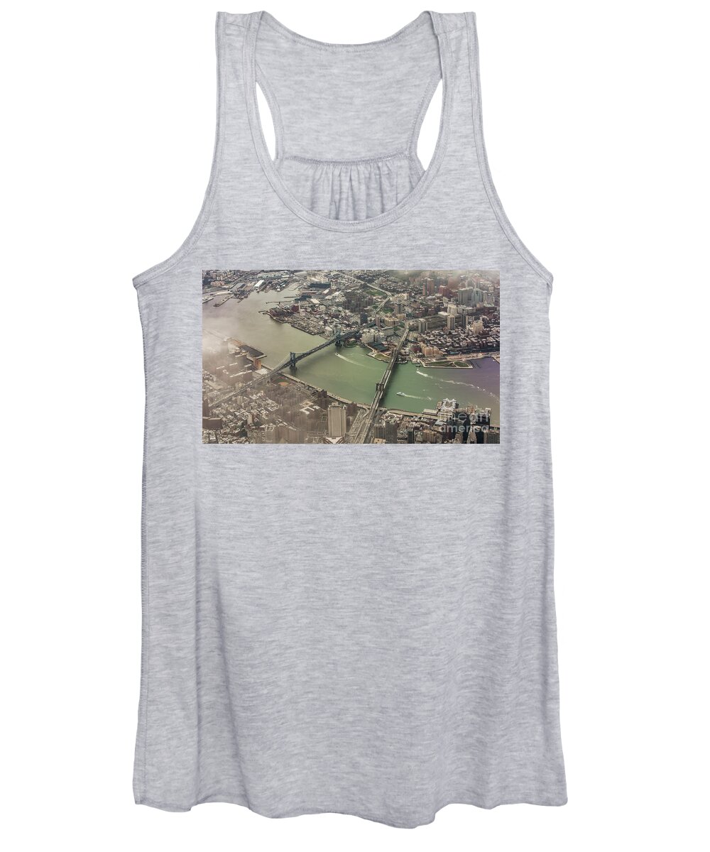Brooklyn Real Estate Women's Tank Top featuring the photograph Downtown Brooklyn Aerial View by David Oppenheimer