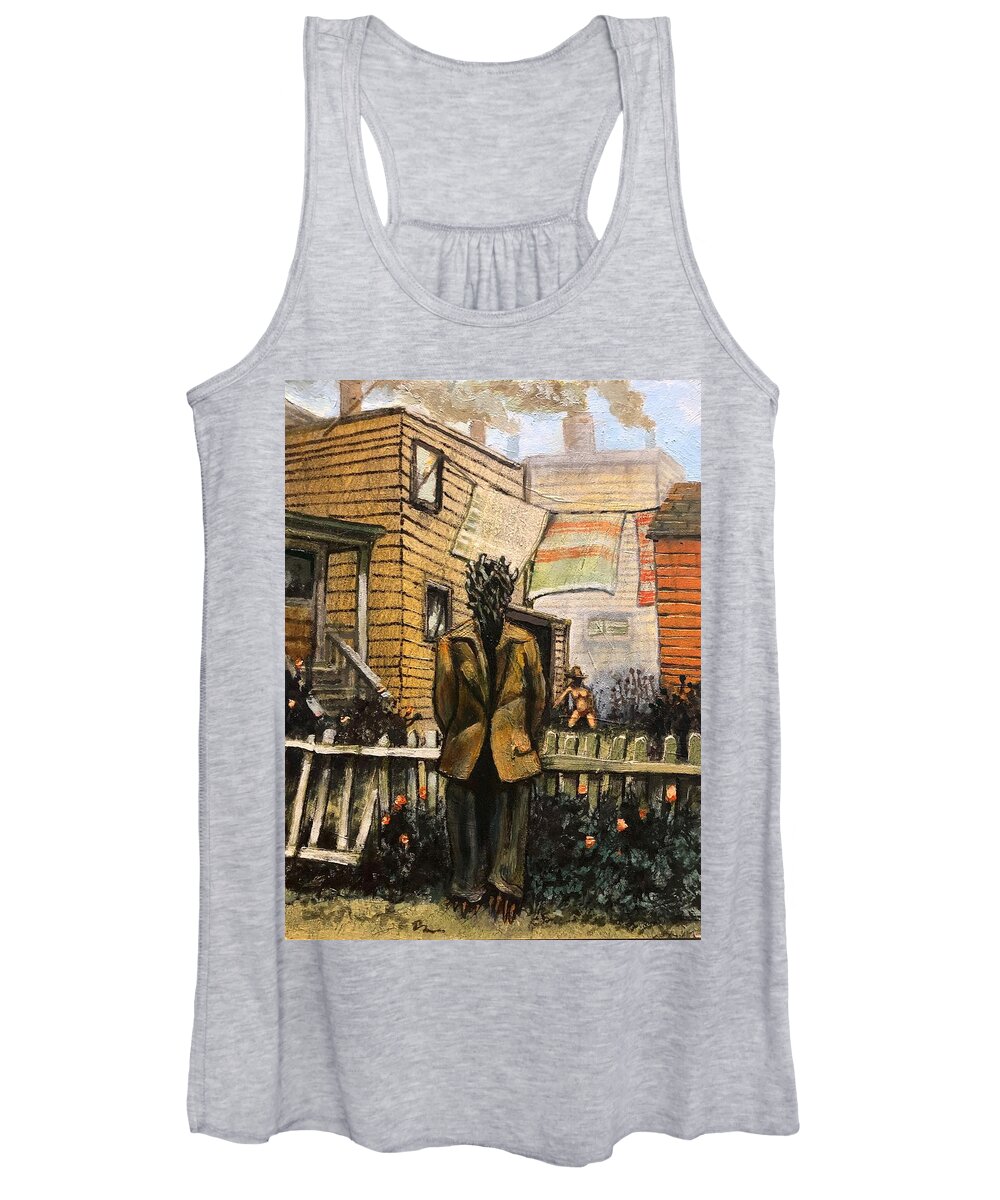 Backyards Women's Tank Top featuring the painting Downwind by William Stoneham