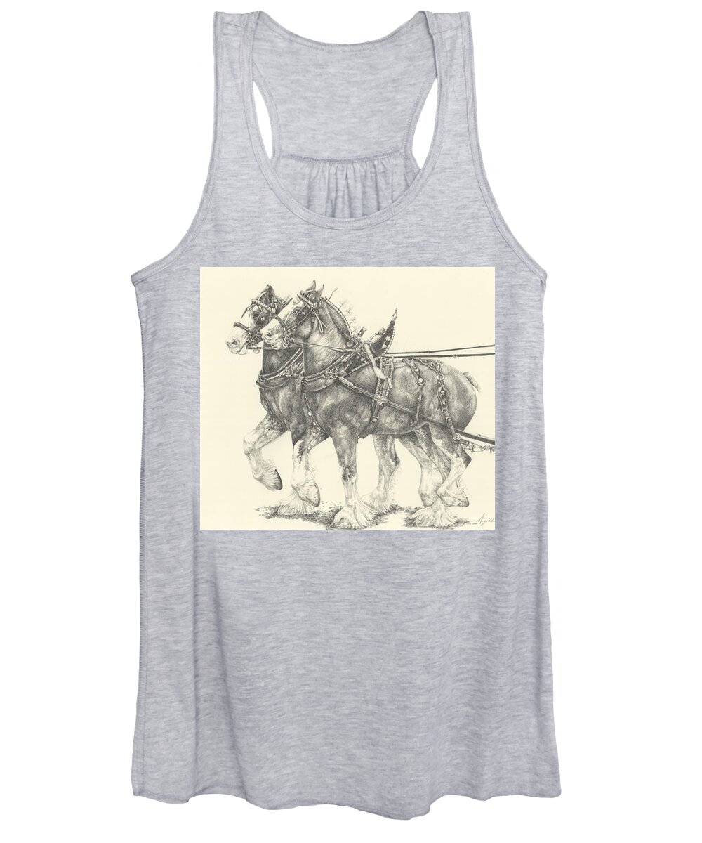 Draft Women's Tank Top featuring the drawing Draft Team by Michelle Garlock