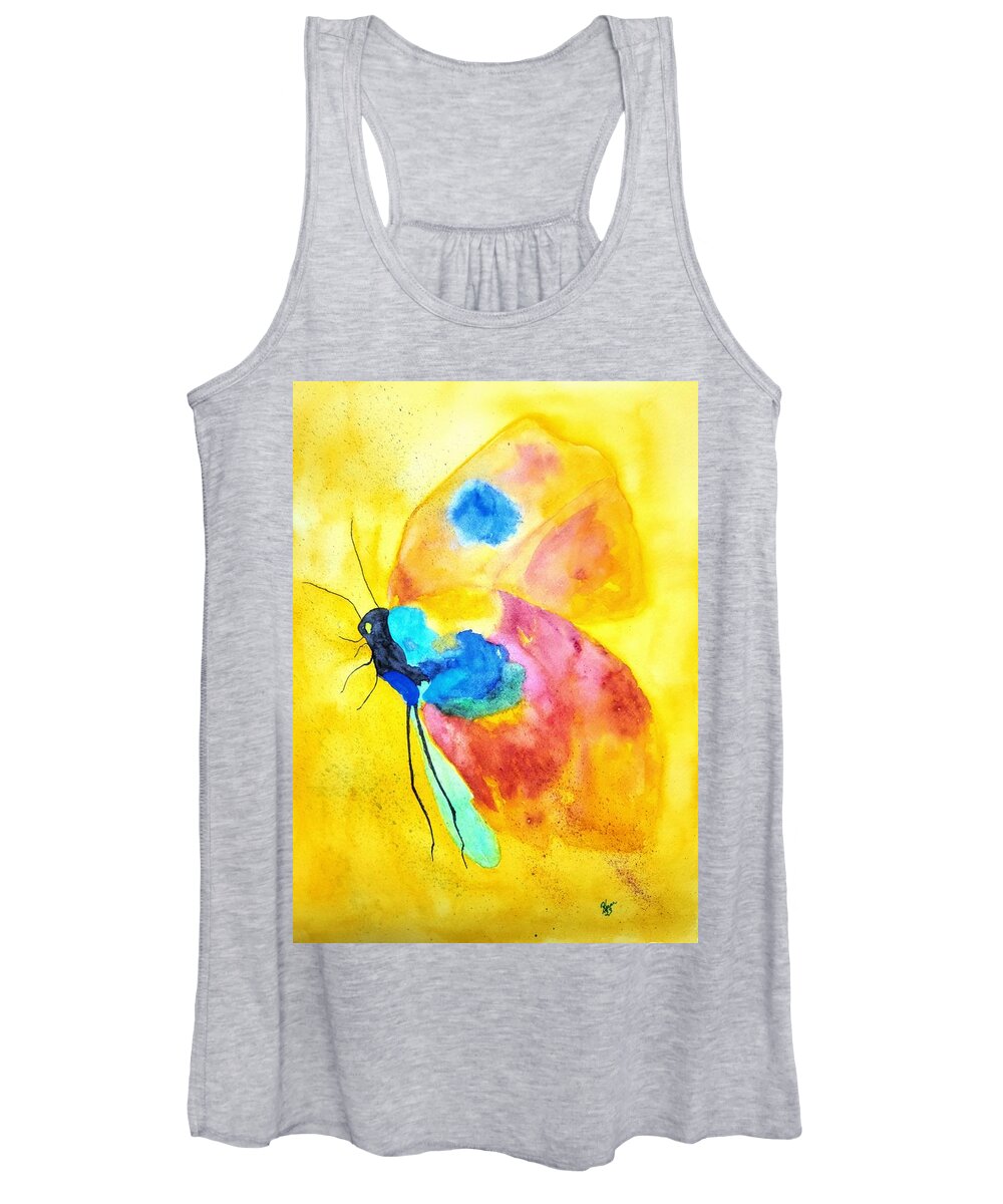 Fly Women's Tank Top featuring the painting Dragonfly 2 by Shady Lane Studios-Karen Howard