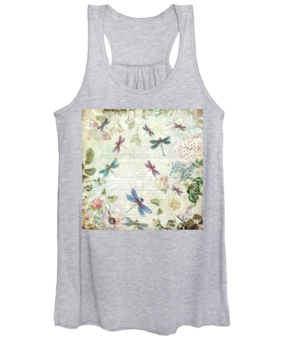 Dragonfly Women's Tank Top featuring the digital art Dragonfly Dreams on a Summer Day by Peggy Collins
