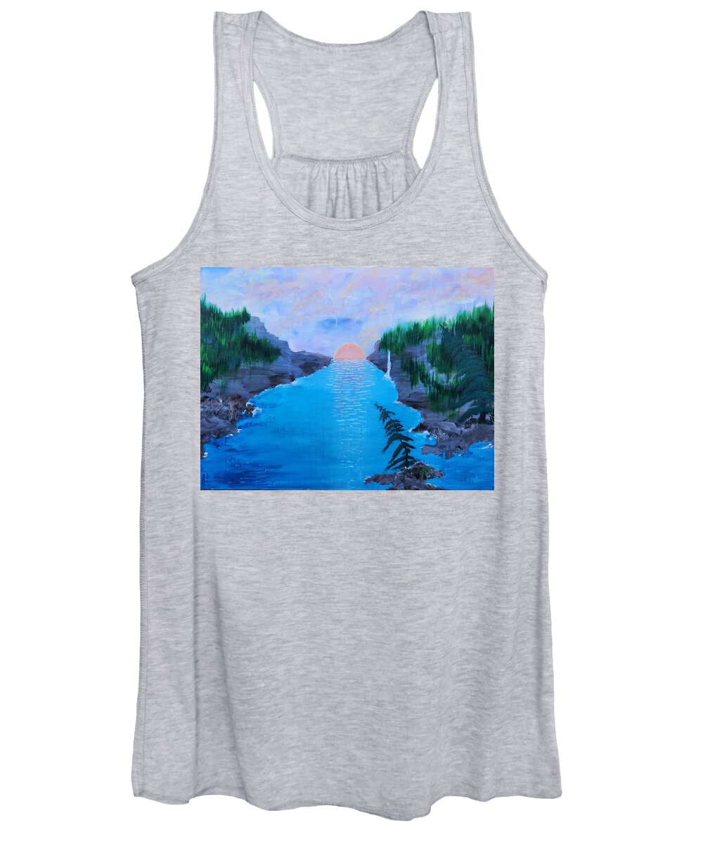 Dusk Women's Tank Top featuring the painting Dusk Arrives by Lynne McQueen