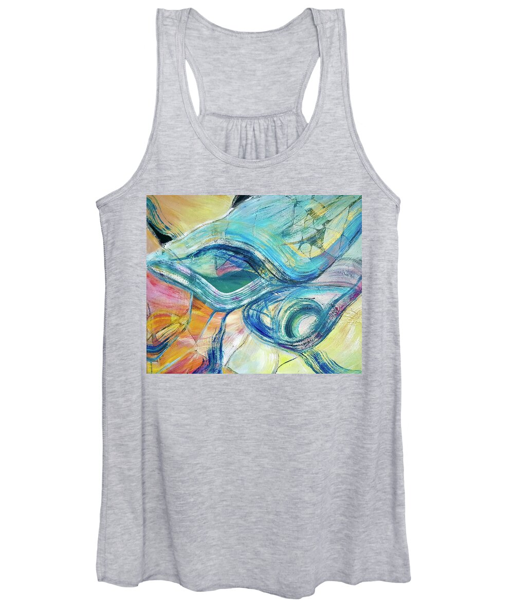 Abstract Women's Tank Top featuring the painting Eagle Eye Innocence by Jackie Ryan