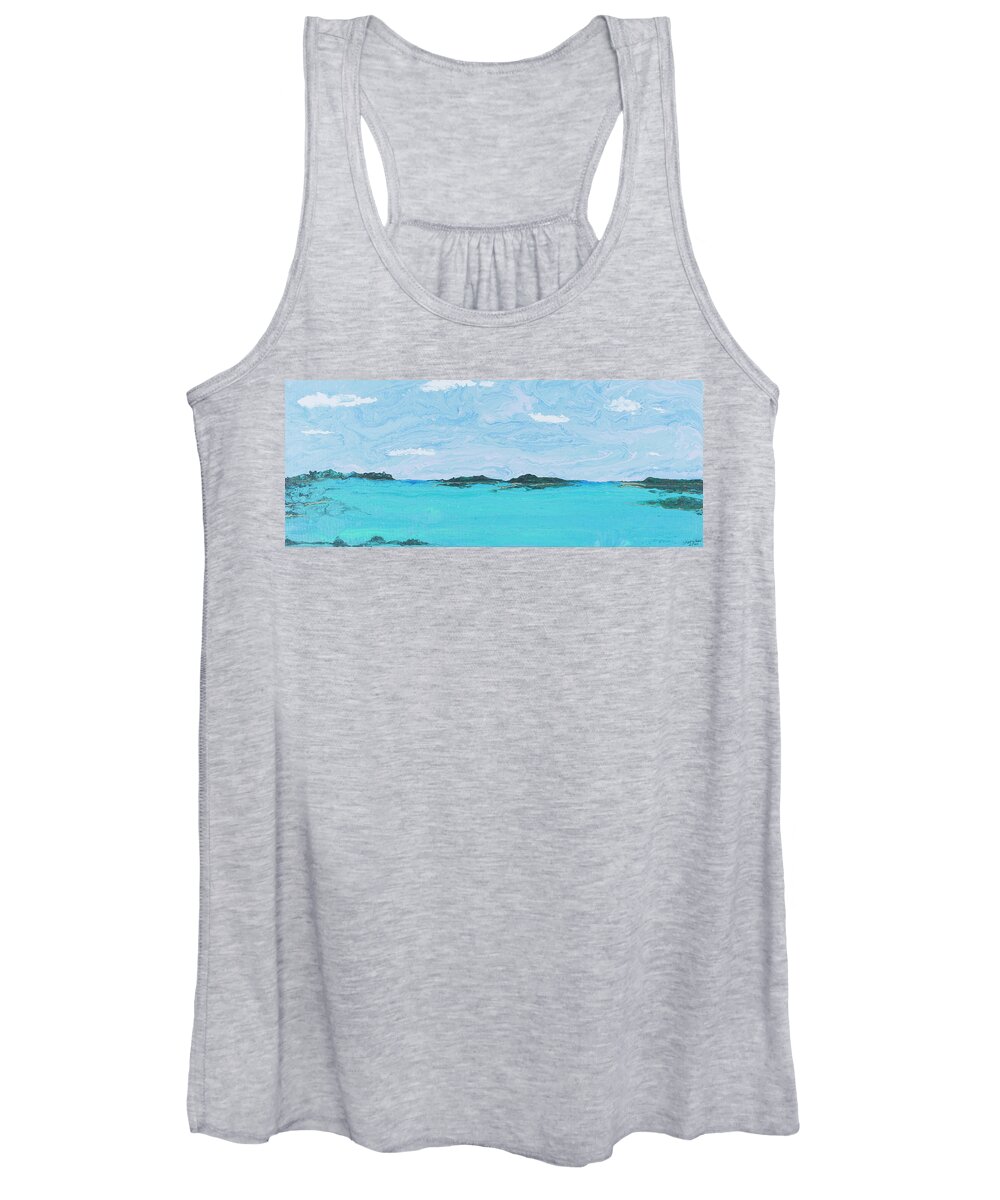 Seascape Women's Tank Top featuring the painting East Harbor Key Channel by Steve Shaw