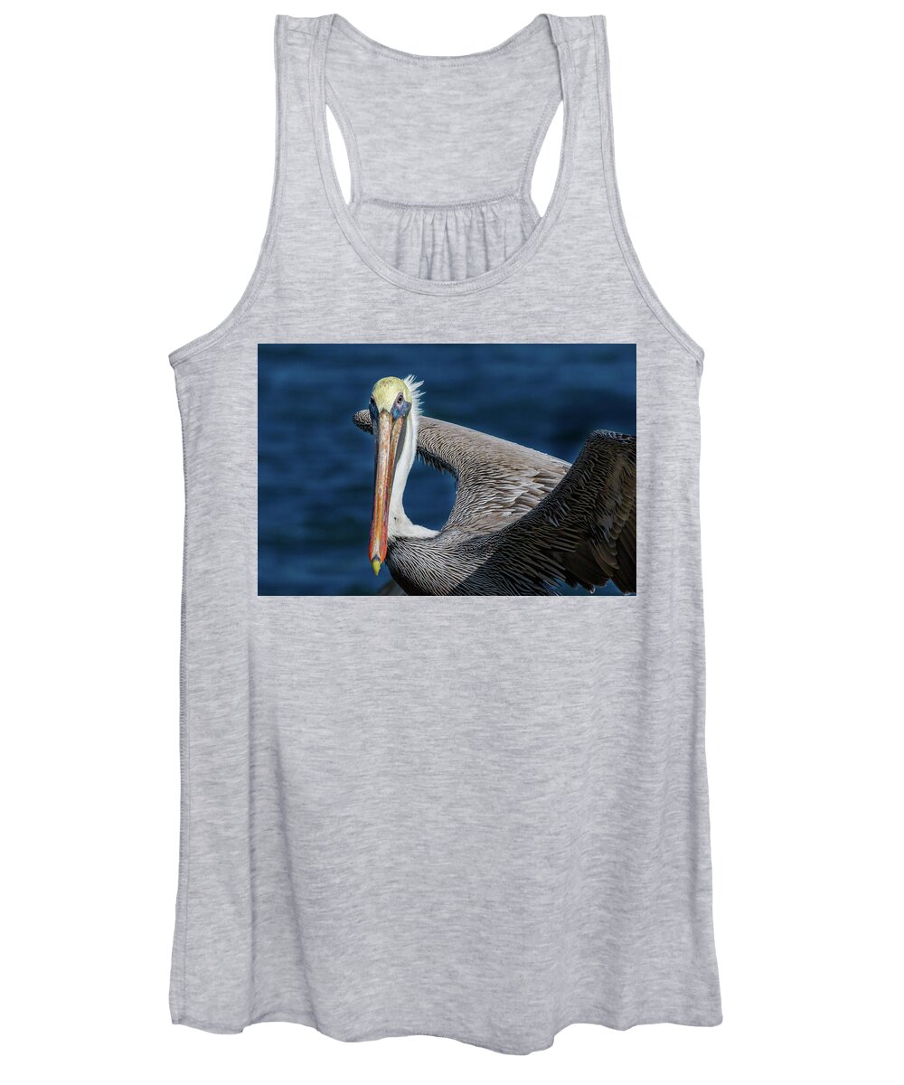 Pelican Women's Tank Top featuring the photograph Eye to Eye by Les Greenwood