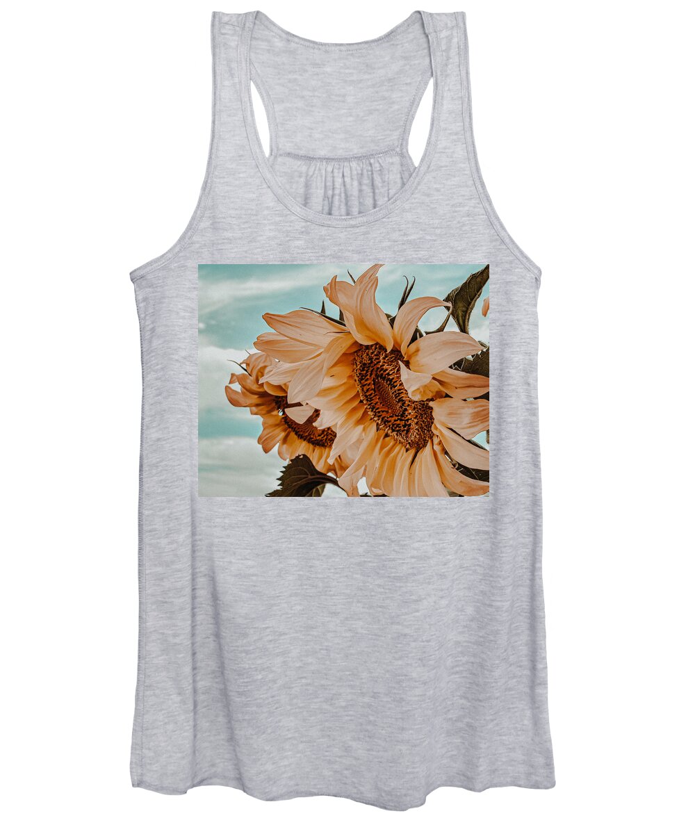 Sunflower Women's Tank Top featuring the photograph Fading Days by Bonny Puckett