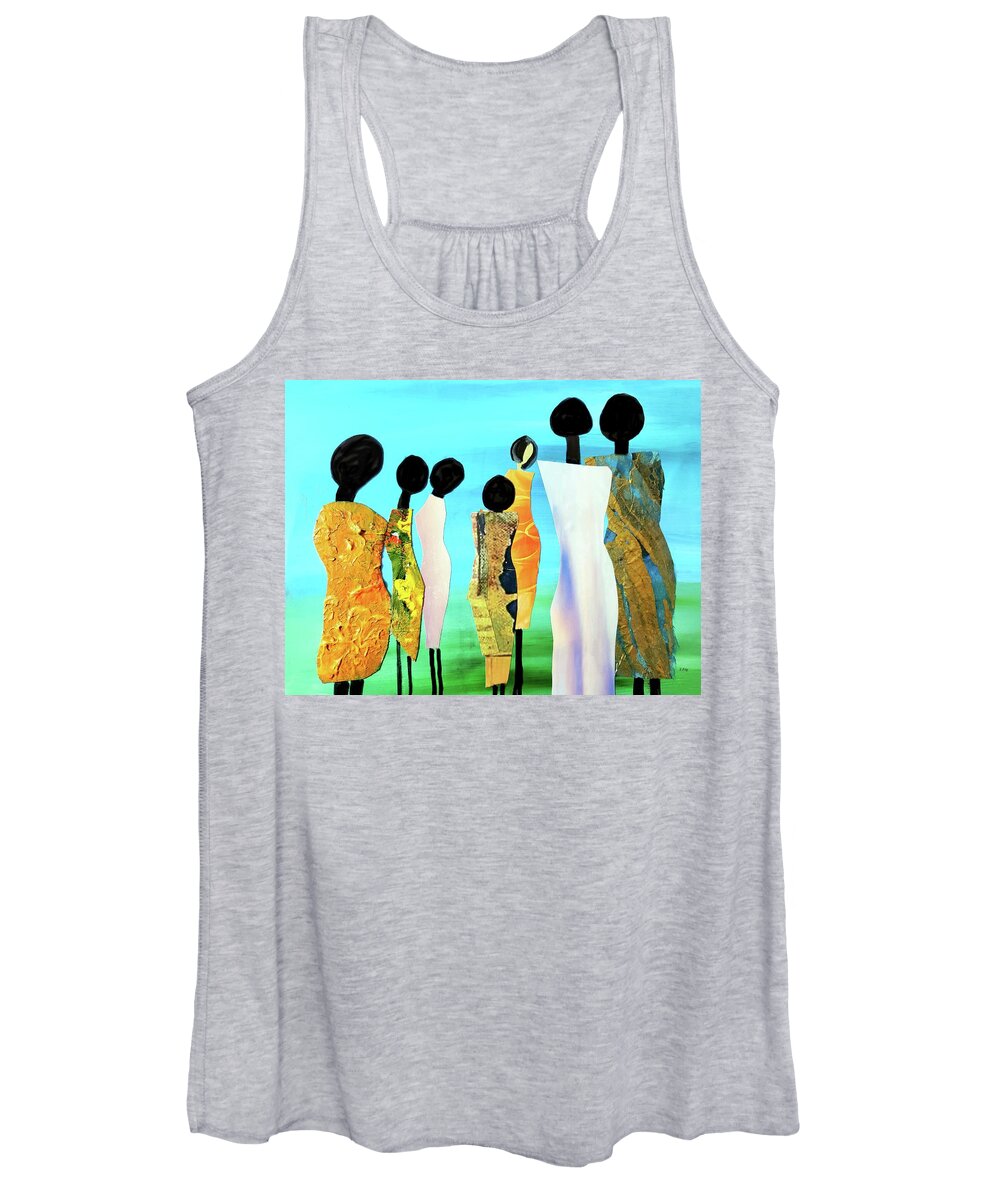 Abstract Women's Tank Top featuring the mixed media Fashion Week by Sharon Williams Eng
