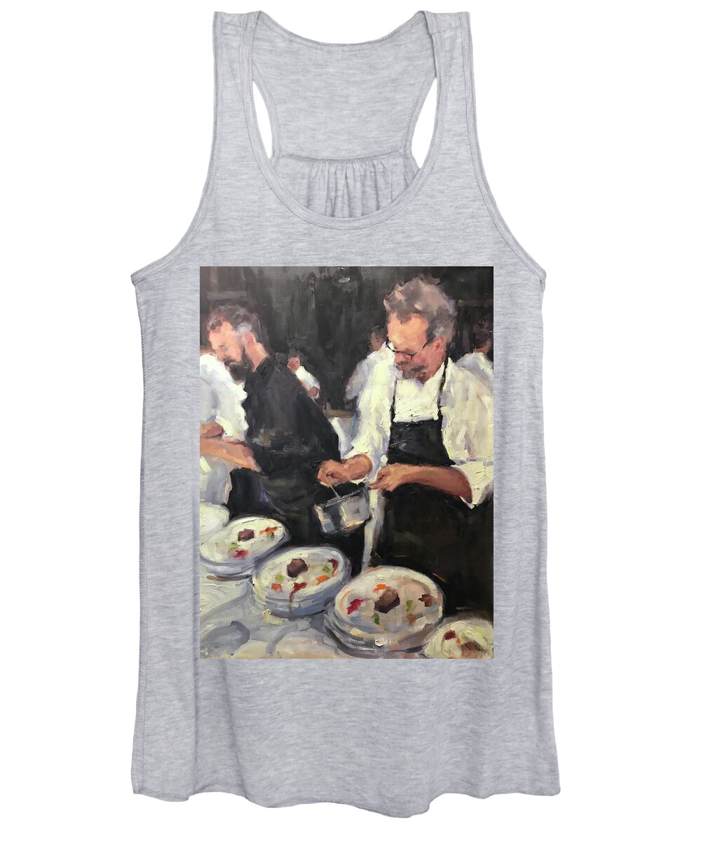 Chefs Women's Tank Top featuring the painting Fine Cuisine by Ashlee Trcka