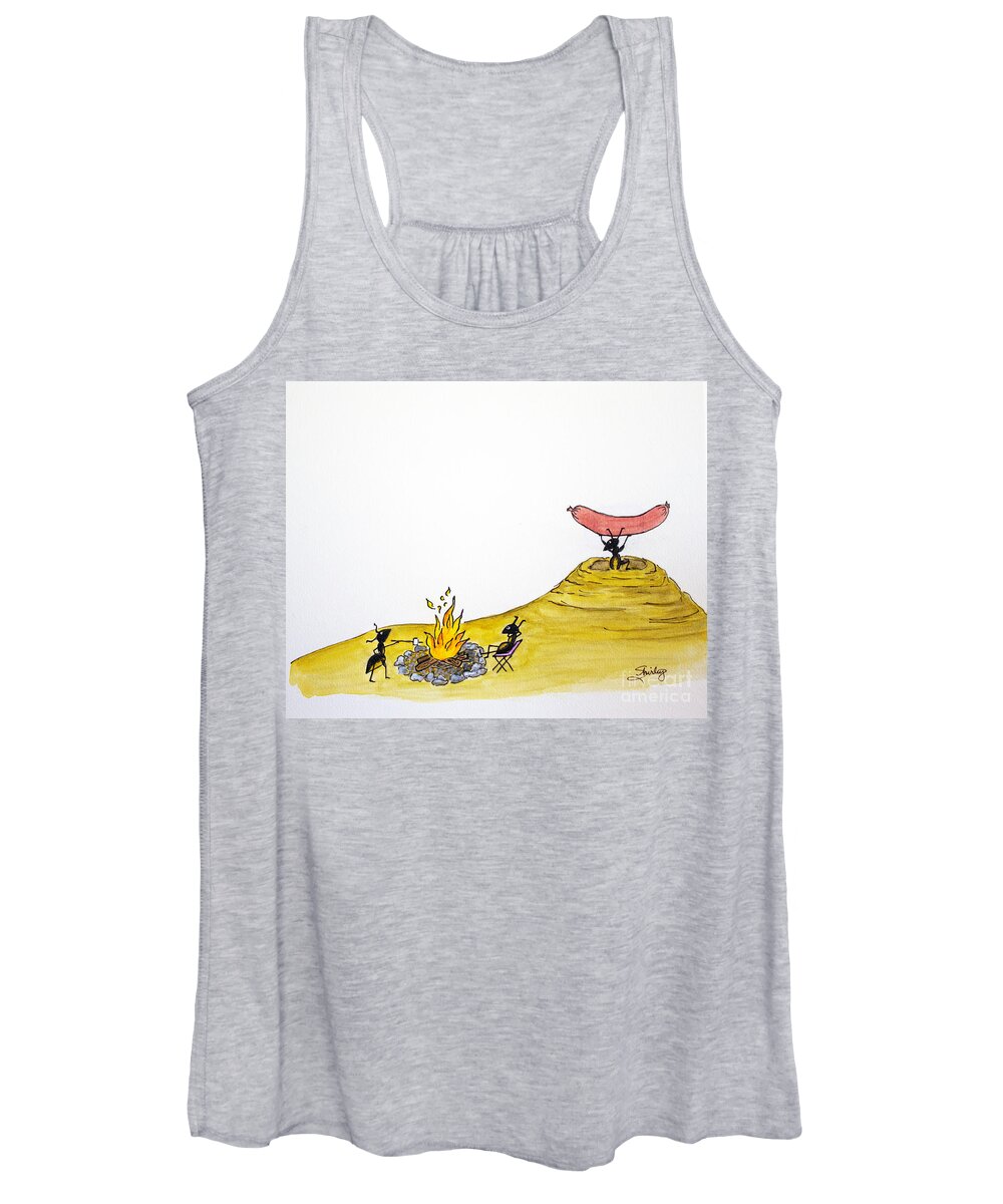 Ant Women's Tank Top featuring the painting Fire Ants by Shirley Dutchkowski