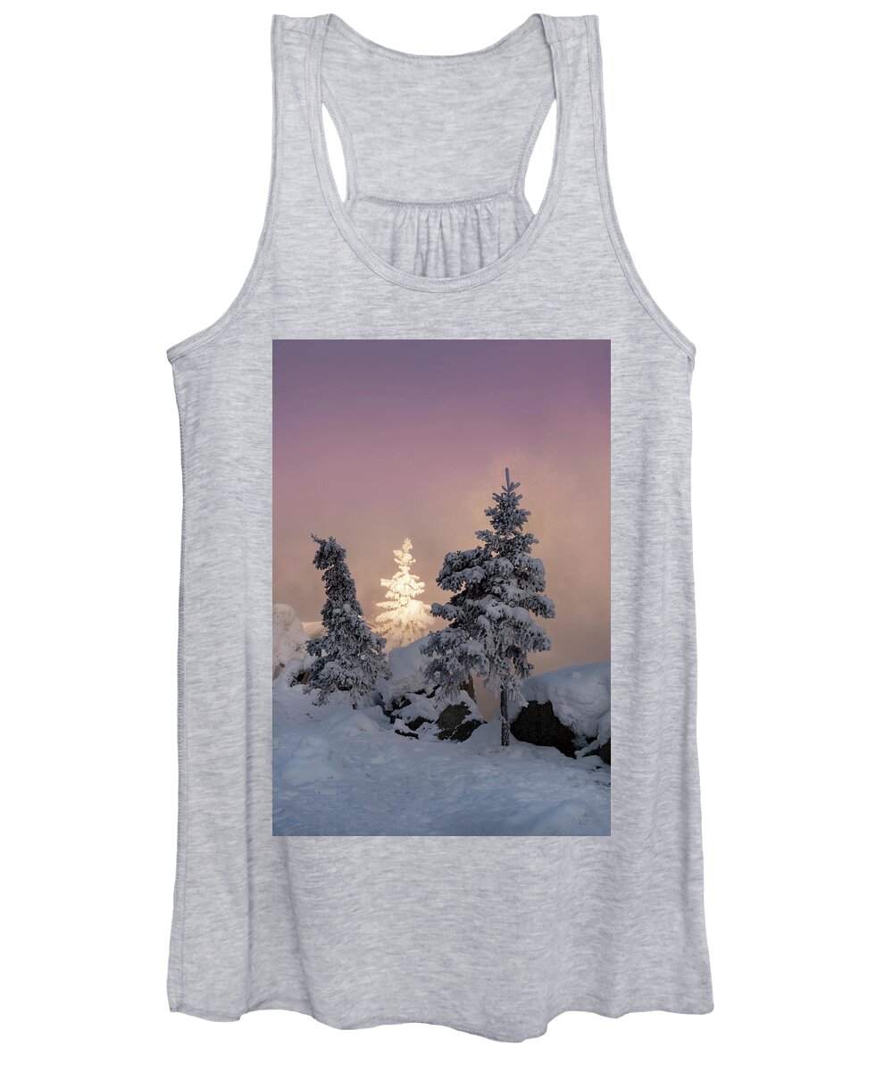 First Light Women's Tank Top featuring the photograph First Light by Angie Mossburg