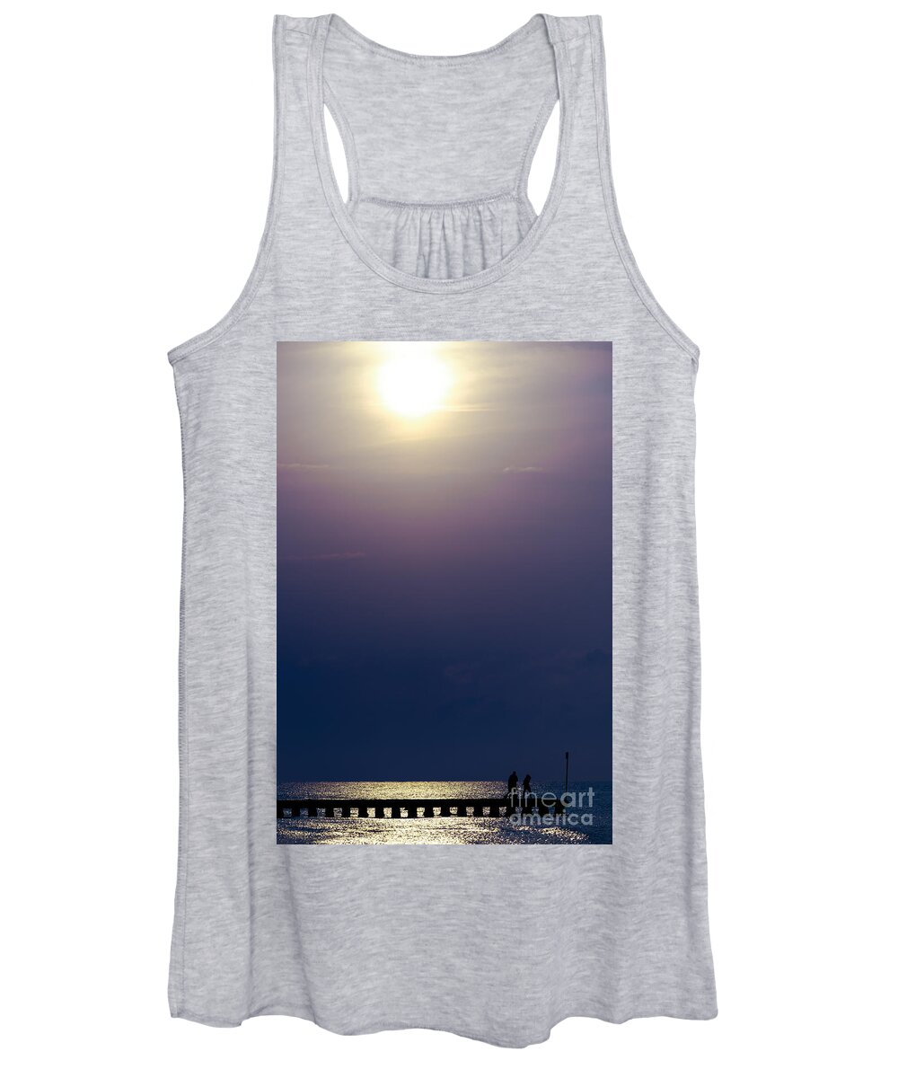 Sea Women's Tank Top featuring the photograph First lights of the day by The P