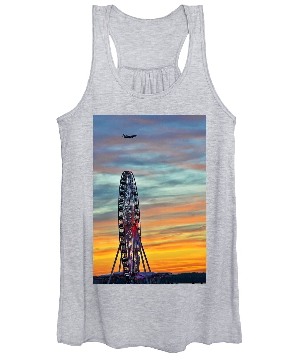 Airliner Women's Tank Top featuring the photograph Flight Path #2 by Addison Likins