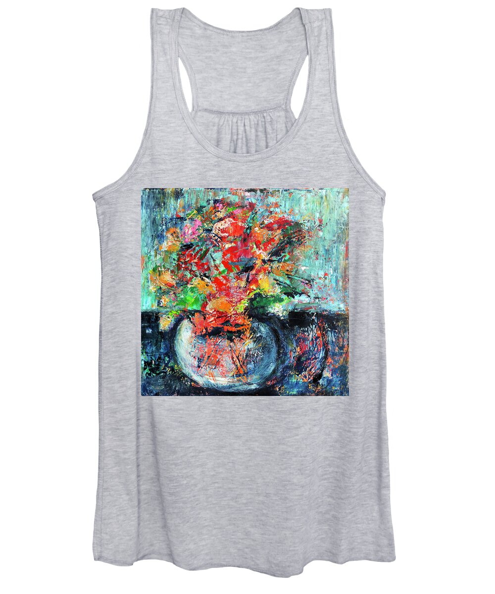 Flowers Women's Tank Top featuring the painting Floral Splashes by Sharon Sieben