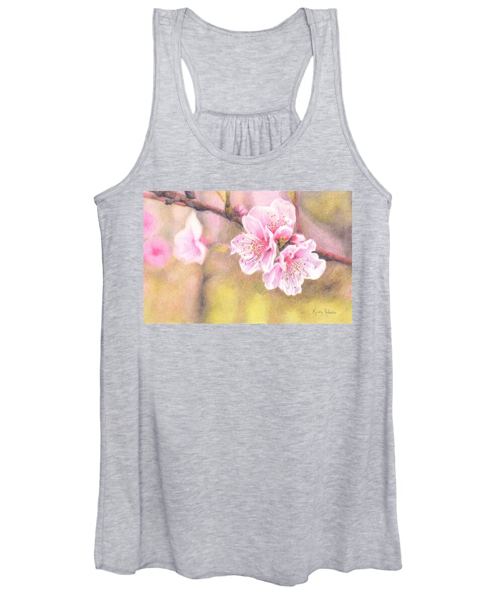 Flower Women's Tank Top featuring the drawing Blossom by Kirsty Rebecca