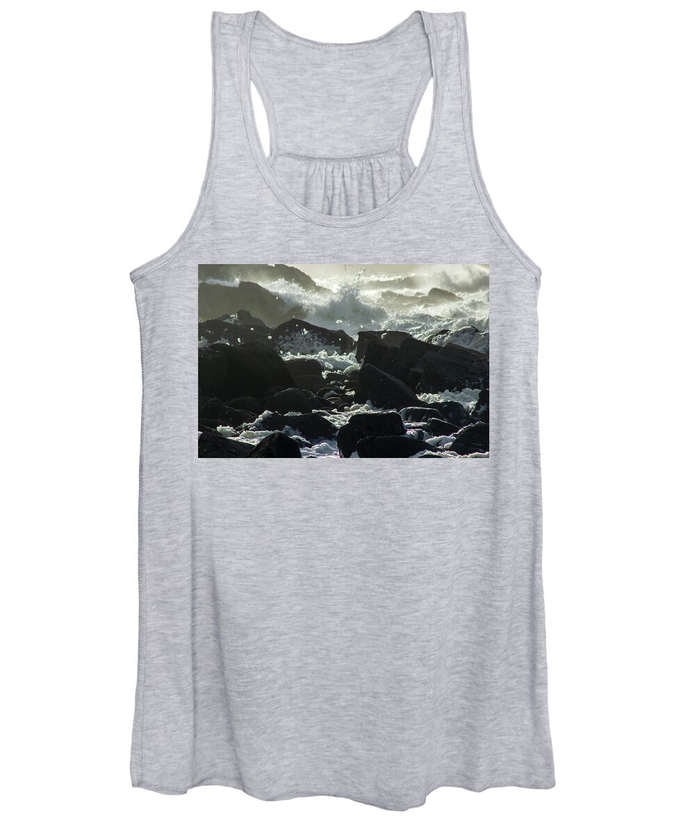 Landscape Women's Tank Top featuring the photograph Foam On the Rocks by Ruth Crofts Photography