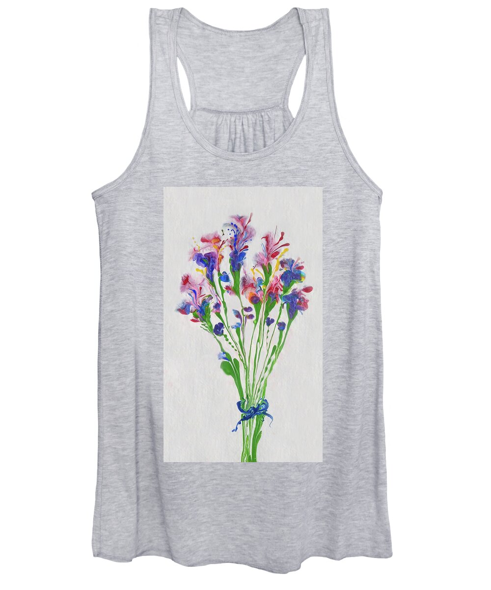 Colorful Women's Tank Top featuring the painting For You by Deborah Erlandson