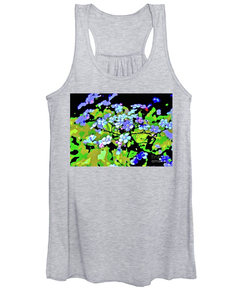 Forget-me-not Women's Tank Top featuring the digital art Forget Me Not by Mimulux Patricia No
