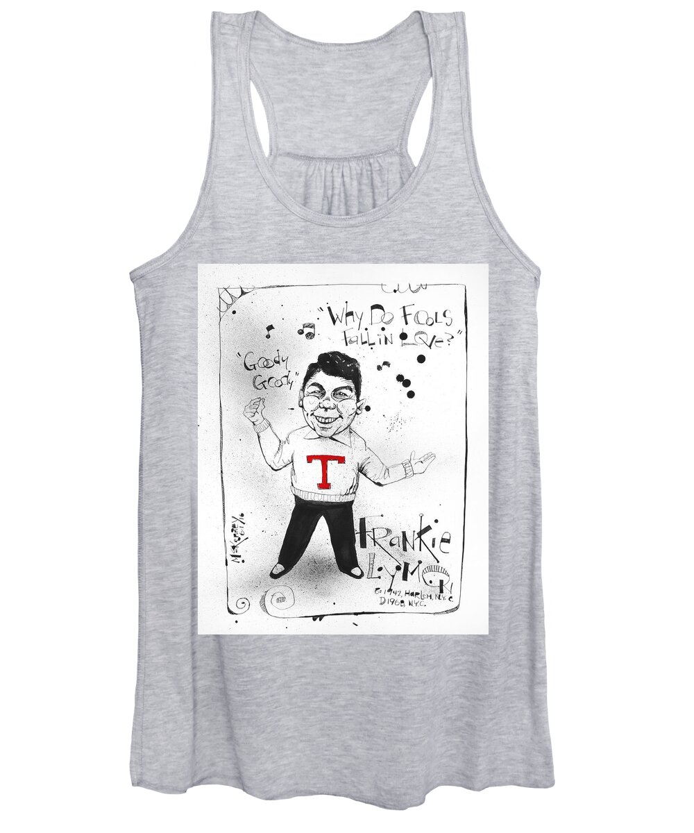  Women's Tank Top featuring the drawing Frankie Lymon by Phil Mckenney