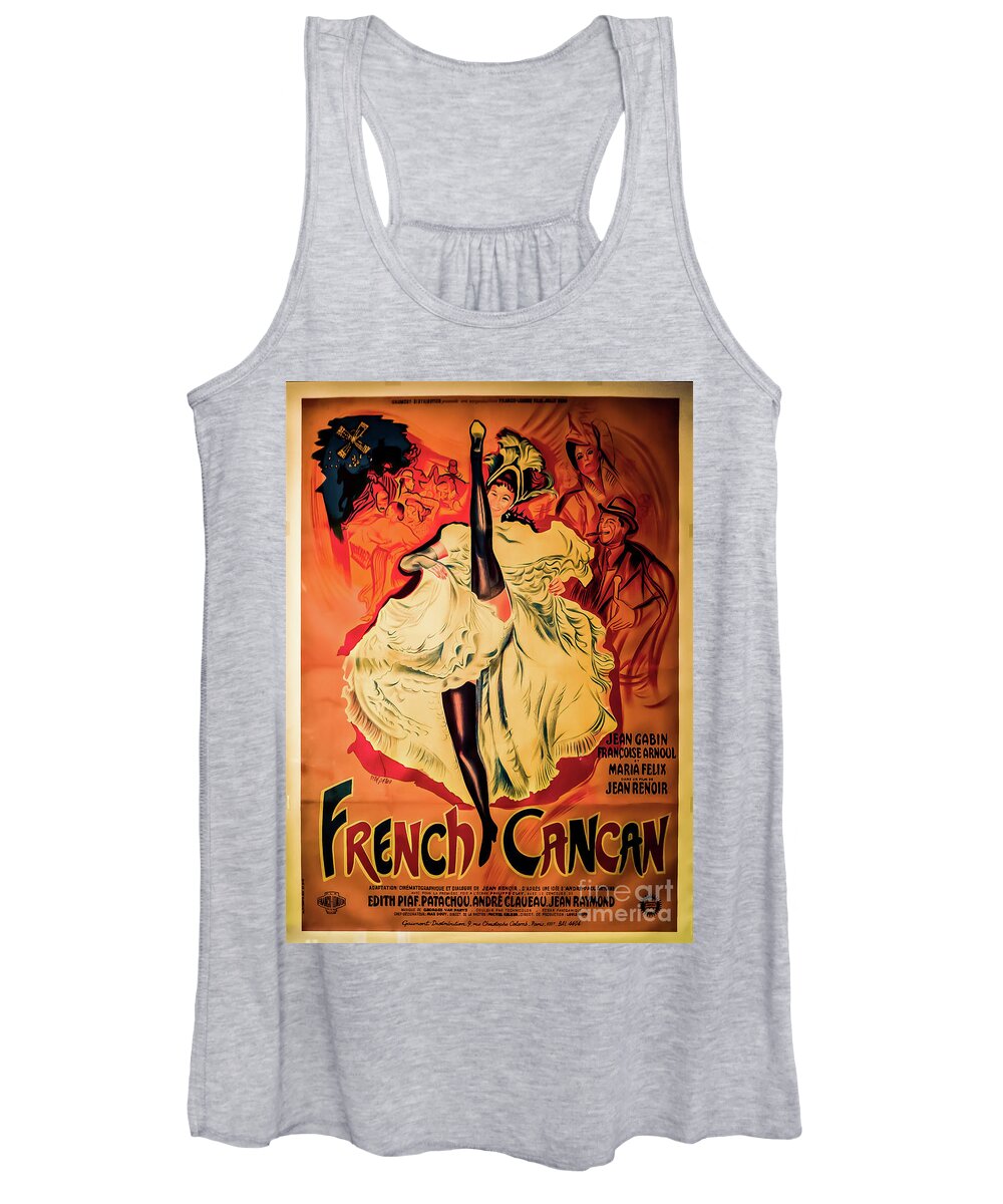 French Cancan Women's Tank Top featuring the photograph French Cancan Vintage Movie Poster Directed by Jean Renoir by M G Whittingham