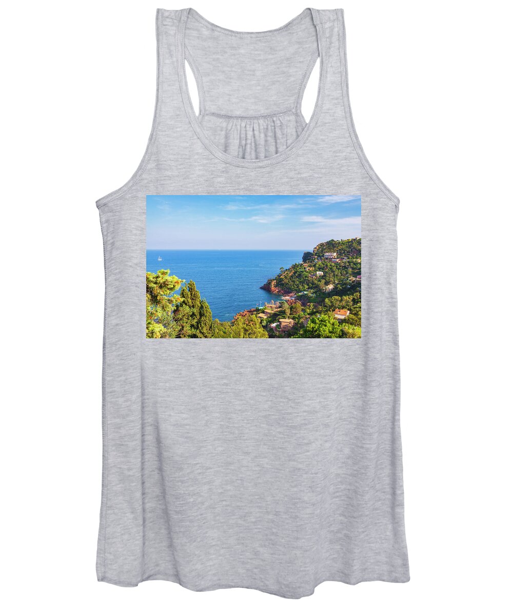 French Riviera Women's Tank Top featuring the photograph French Mediterranean Coastline by Tatiana Travelways