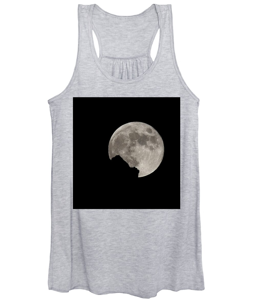 Moon Women's Tank Top featuring the photograph Full Moon Rising by Bob Falcone