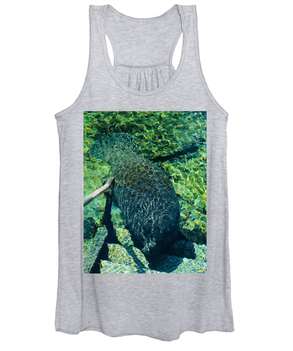 Manatee Blue Spring State Park Florida Women's Tank Top featuring the photograph Fun Stuff 3 by John Anderson