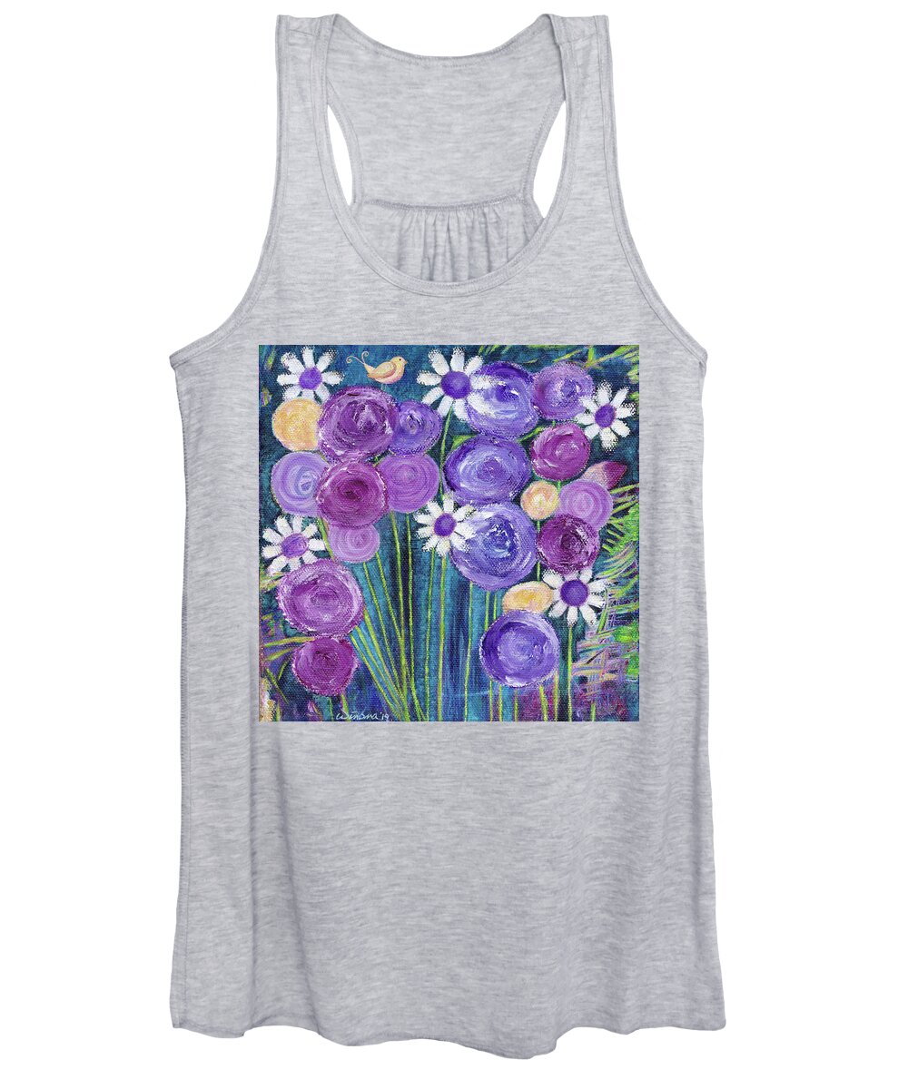 Abstract Women's Tank Top featuring the painting Garden by Winona's Sunshyne