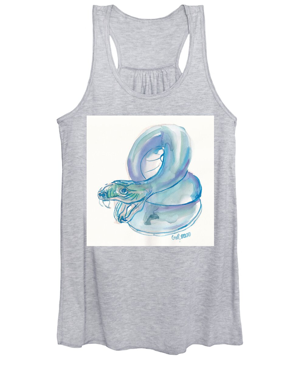 Miniature Women's Tank Top featuring the painting Giant Snake by George Cret